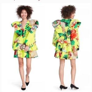 Christopher John Rogers for Target Floral Long Sleeve Ruffle Dress in